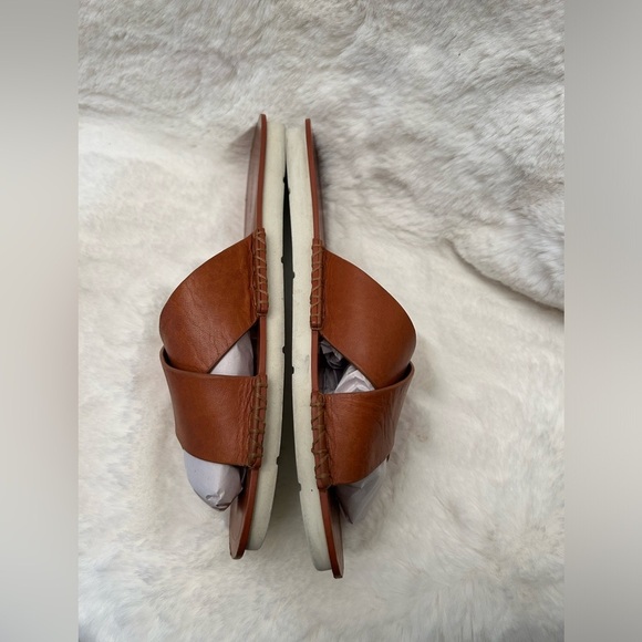 Vince Nico Tan leather slide sandals with Criss-Cross Straps Sz-8.5M. O - Picture 10 of 11